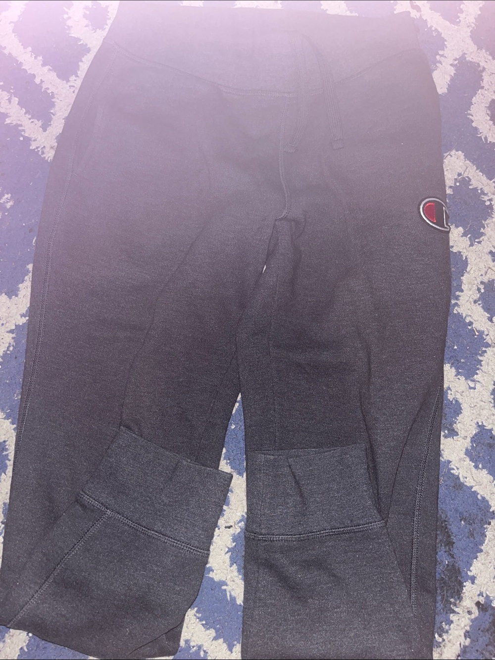 Champion Black Kids Jogger Sweatpants with Logo Patch